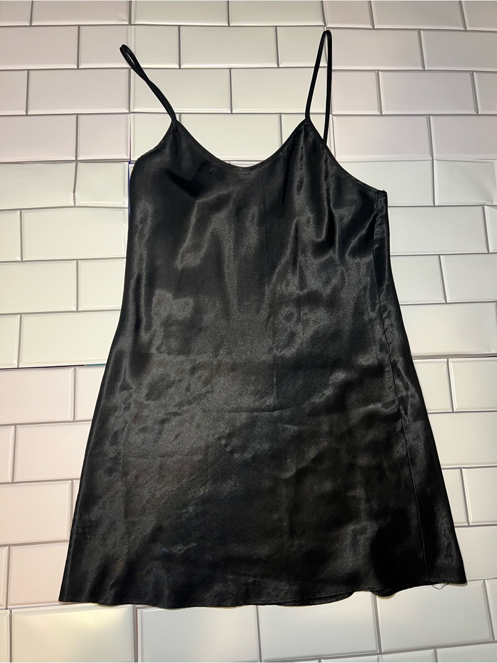 Vintage Victoria's Secret Black Satin Slip Dress